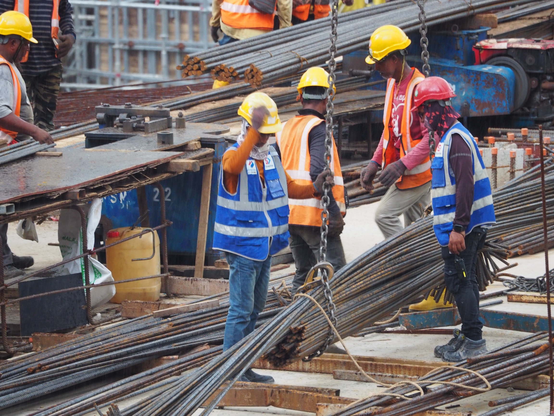 Construction workers abroad